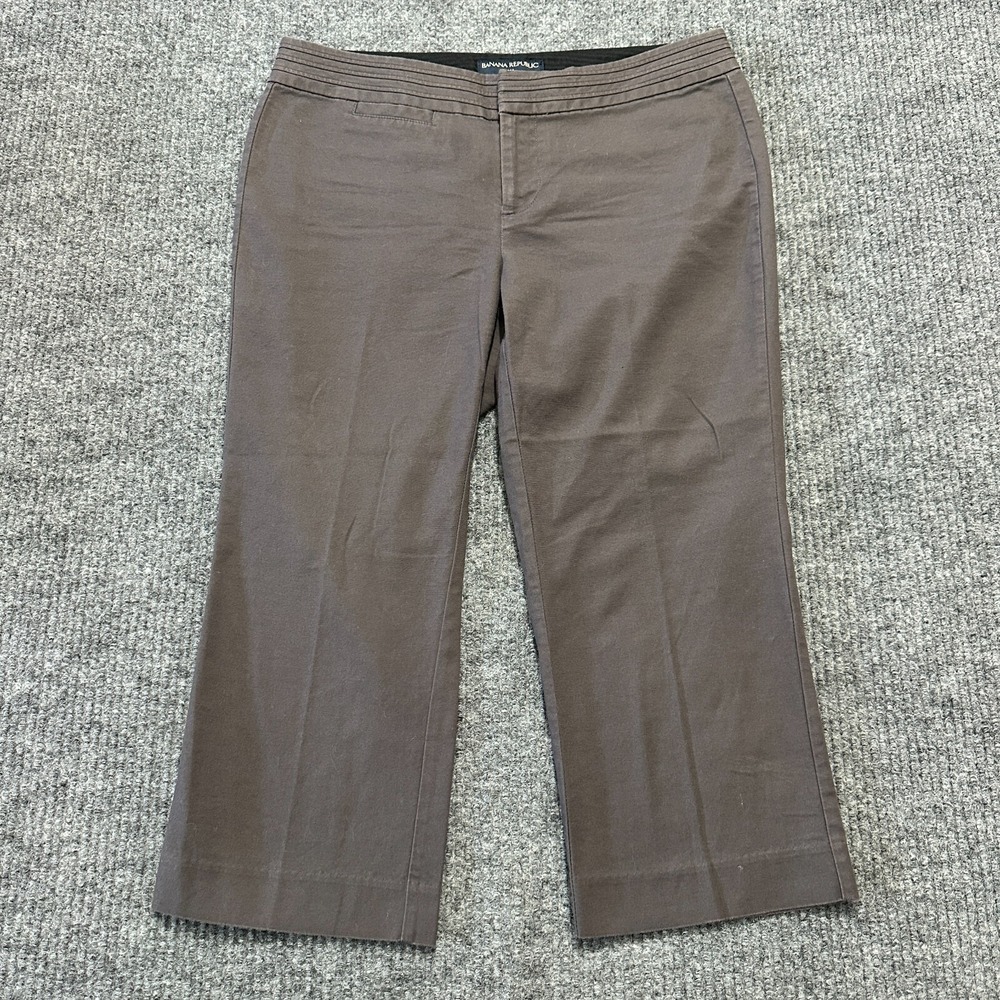 Banana Republic Petites Womens Capri Pants Size 4P Gray Casual Low Rise